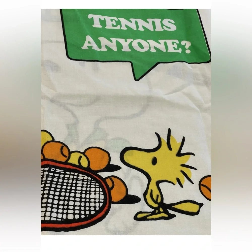 Vintage 1970s Peanuts Soccer Tennis Pillowcase snoopy Woodstock peppermint patty